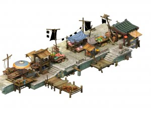 oyun modeli - şehir gıda pazarı 3D Model