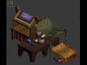 city - small shops 3D Model