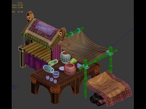city - small shops 3D Model