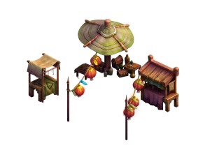 city - small shop 02 3D Model