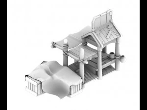 city - small shops 03 3D Model