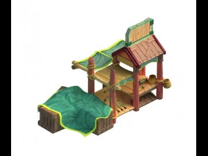 city - small shops 03 3D Model