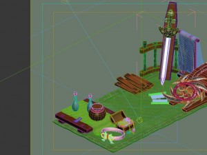 game model - city - small booth Modèle 3D