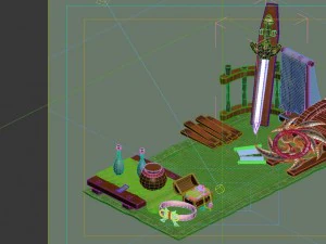 game model - city - small booth 3D Model
