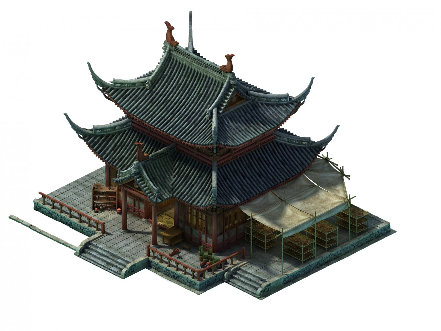 game model - city - pharmacy 3D Model .c4d .max .obj .3ds .fbx .stl .blend 