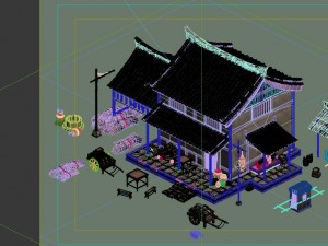 game model - city - inn hotel Modelo 3D