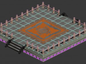city - center sightseeing platform 3D 모델