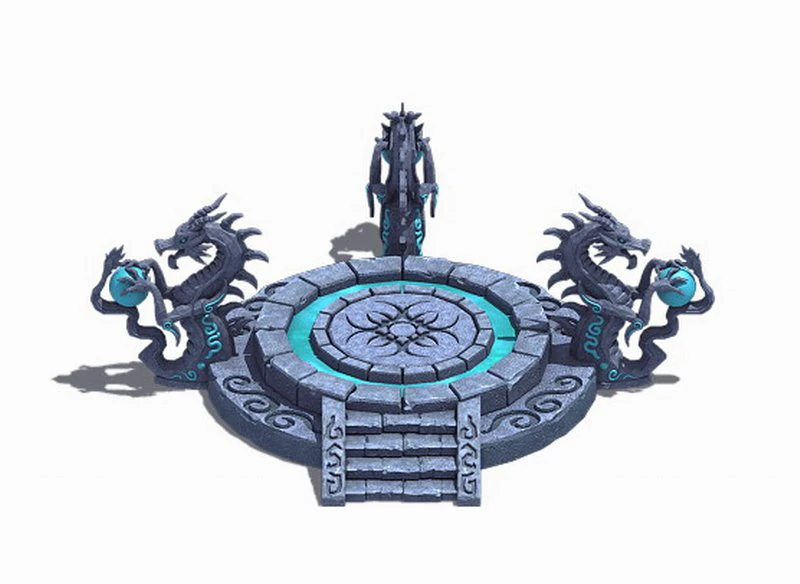 city center decoration - dragon altar 3D Model .c4d .max .obj .3ds .fbx .stl .blend 