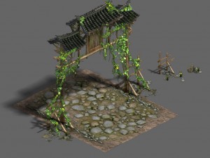 western sichuan river - the village gate 3D Model