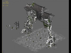 western sichuan river - the village gate 3D Model