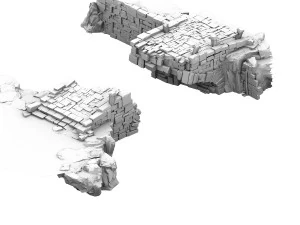 village - broken stone bridge 3D Model