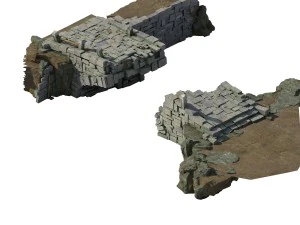 village - broken stone bridge 3D Model