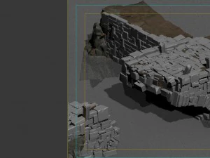 village - broken stone bridge 3D Model