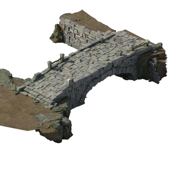 village - stone bridge Modello 3D .c4d .max .obj .3ds .fbx .stl .blend 