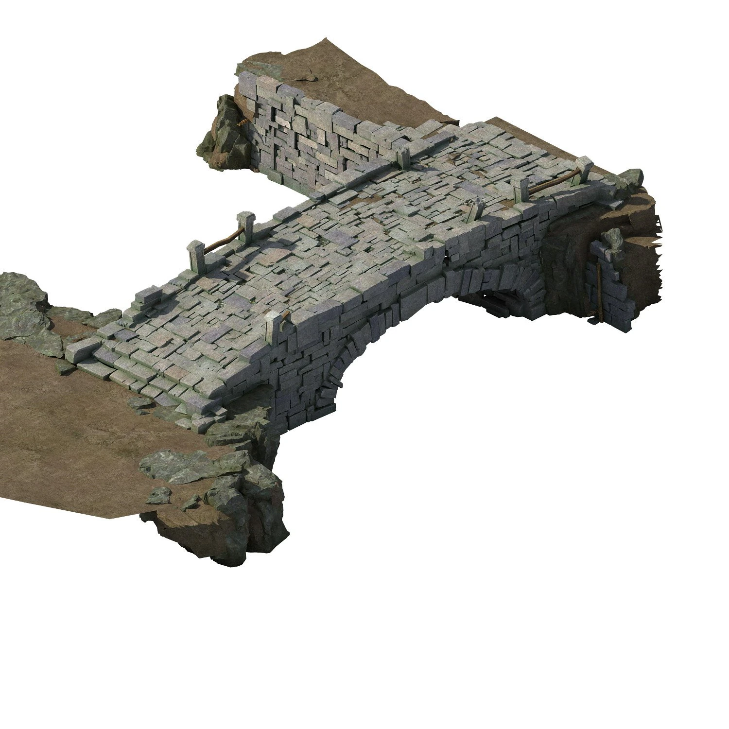 village - stone bridge 3D Model .c4d .max .obj .3ds .fbx .stl .blend 