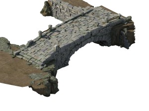 village - stone bridge Model 3D