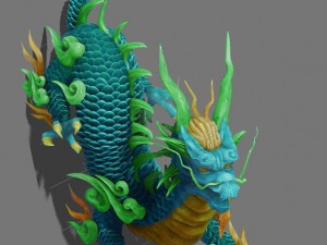 large city - city gate statue 3D 模型