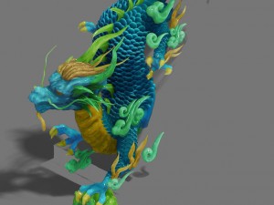 large city - city gate statue 3D 模型