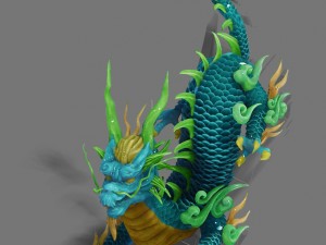 large city - city gate statue 3D 模型
