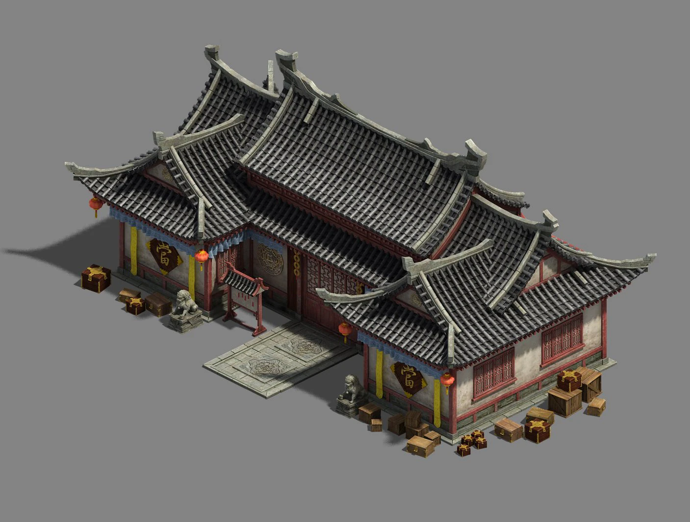 large city - pawnshop 3D Model .c4d .max .obj .3ds .fbx .stl .blend 