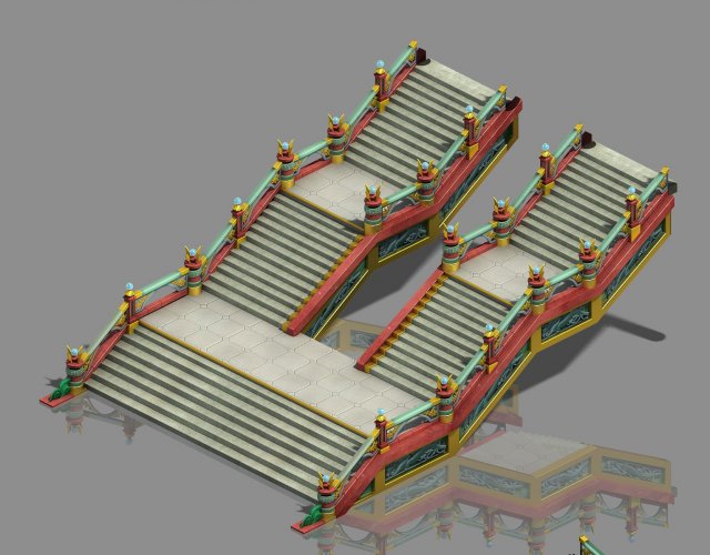 large city square - stairs 3Dモデル .c4d .max .obj .3ds .fbx .stl .blend 