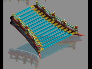large city square - stairs 3Dモデル