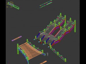 large city square - stairs 3Dモデル