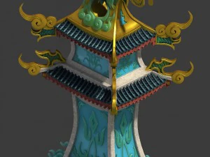 büyük şehir meydanı - kule 3D Model