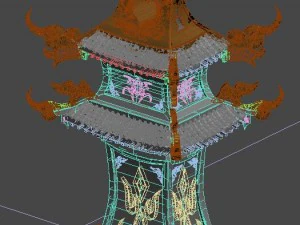 large city square - tower 3D Model