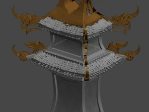 large city square - tower 3D Model