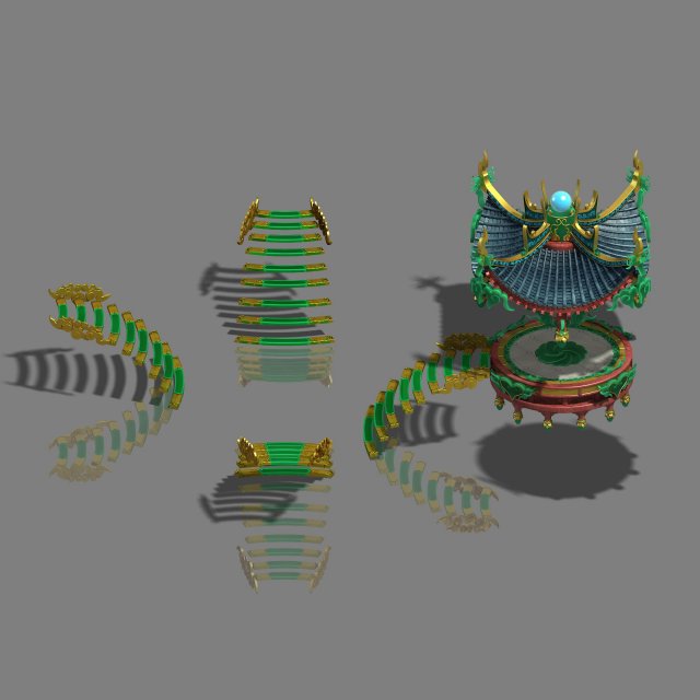 large city square - pavilion 3D Model .c4d .max .obj .3ds .fbx .stl .blend 