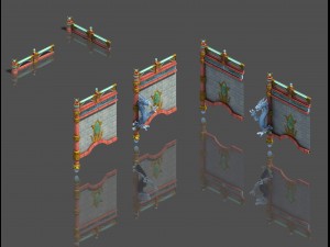 large city square - fence 3D Модель