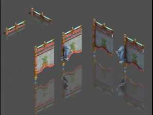 gro&szlig;er Stadtplatz - Zaun 3D Modell