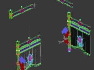 large city square - fence 3D मॉडल