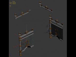 large city square - fence 3D मॉडल