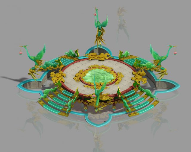 large city square - center decoration Modèle 3D .c4d .max .obj .3ds .fbx .stl .blend 