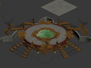 large city square - center decoration Modèle 3D