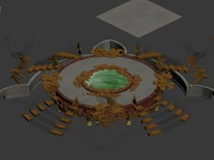 large city square - center decoration 3D Model