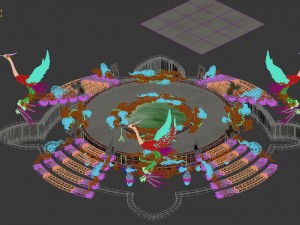 large city square - center decoration Modèle 3D