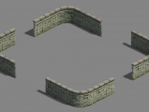 large city - river fence - dock 3D Modell
