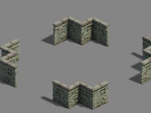 large city - river fence - dock 3D Modell