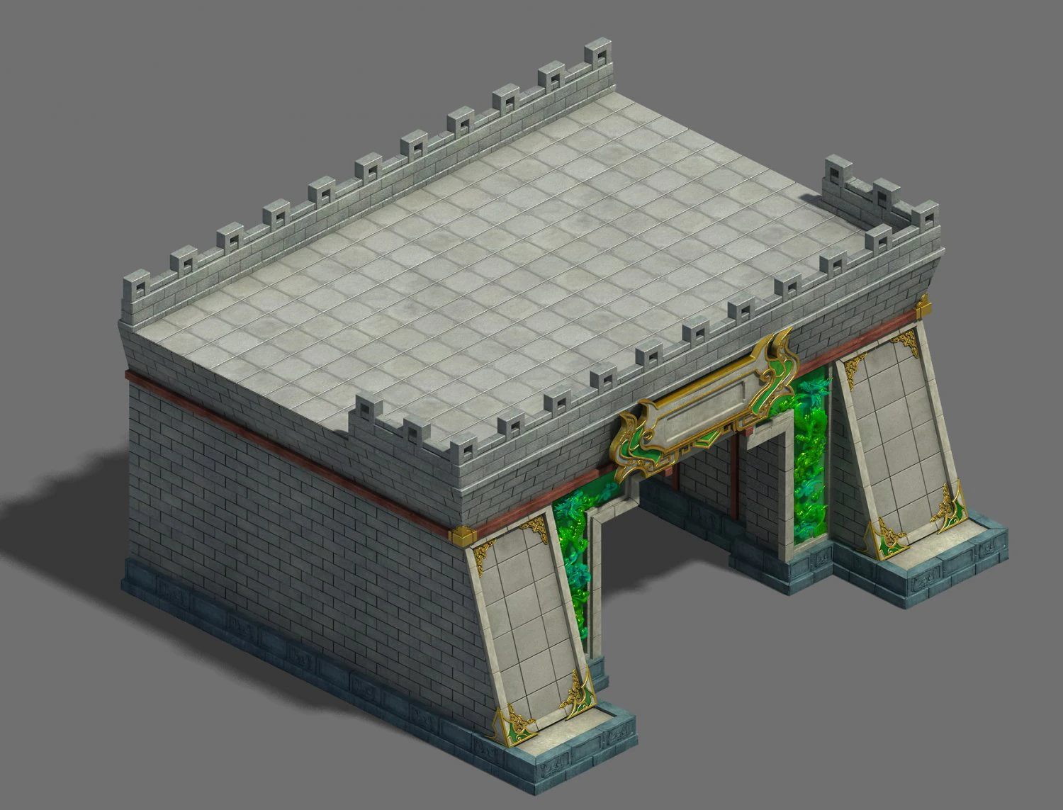 large city - city gate 3D Model .c4d .max .obj .3ds .fbx .stl .blend 