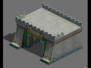 large city - city gate Modèle 3D