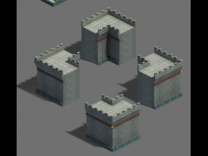 large city - retaining wall 3D Model
