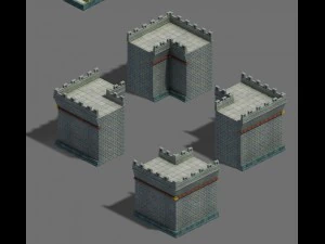 grande citt&agrave; - muro di contenimento Modello 3D