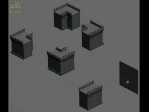 grande citt&agrave; - muro di contenimento Modello 3D