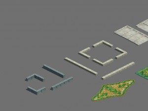 large city - retaining wall 02 3D 모델