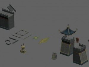 large city - retaining wall 02 3D 모델