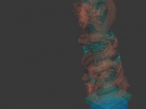 large city - dragon column Modelo 3D