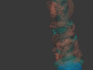 large city - dragon column 3D Model